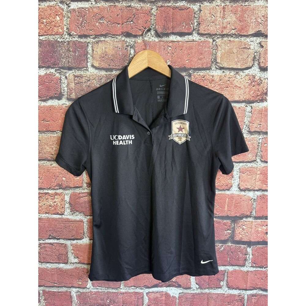 Nike Womens Black Short Sleeve Sacramento Republic Polo Shirt Size Medium